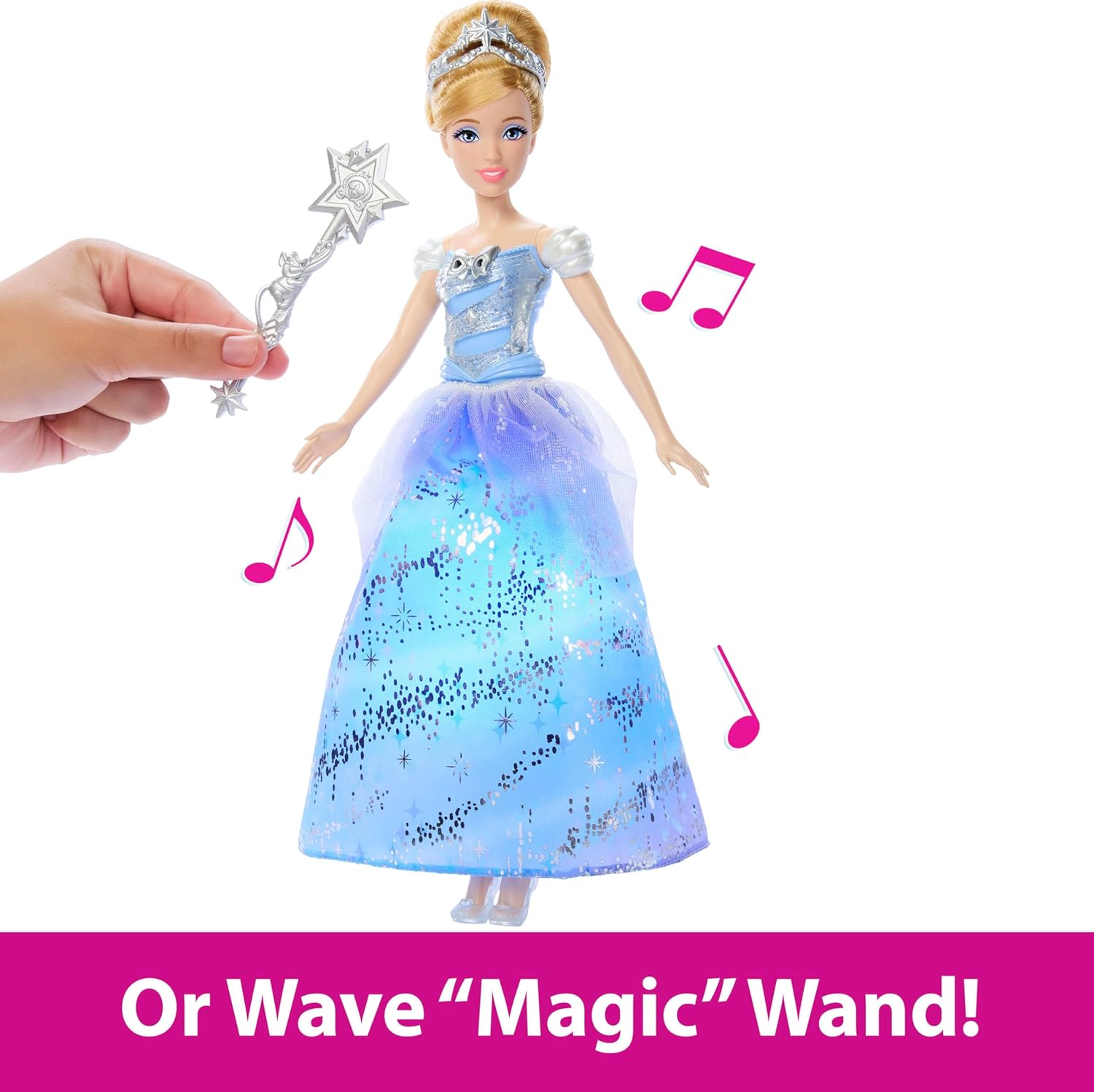DISNEY PRINCESA MUÑECA CENICIENTA VESTIDO CON LUCES  JBF94