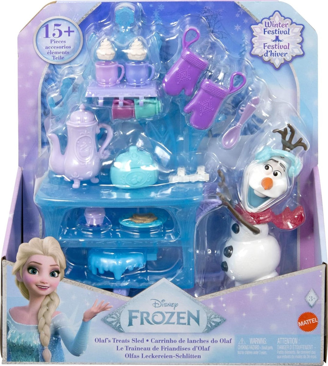 Mattel Disney Frozen El festival del invierno Olaf con trineo de golosinas