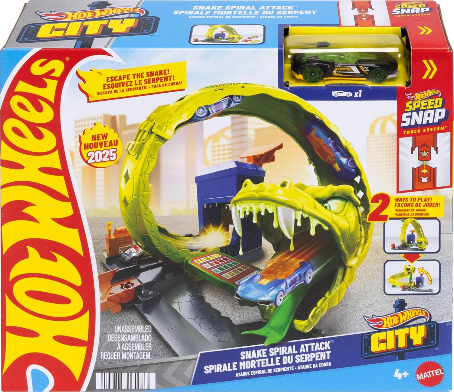 HW CITY PISTA DE JUGUETE ATAQUE DE SERPIENTE    JBM63