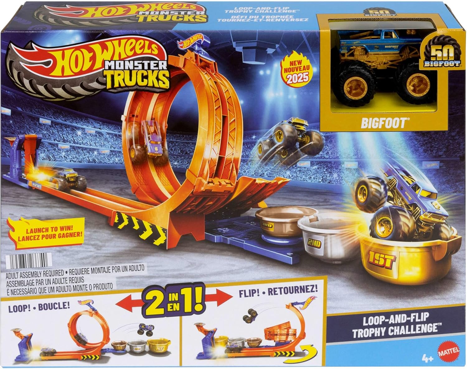 HW  MONSTER TRUCKS COMPETENCIA DE BIG FOOT GIROS  JBX64