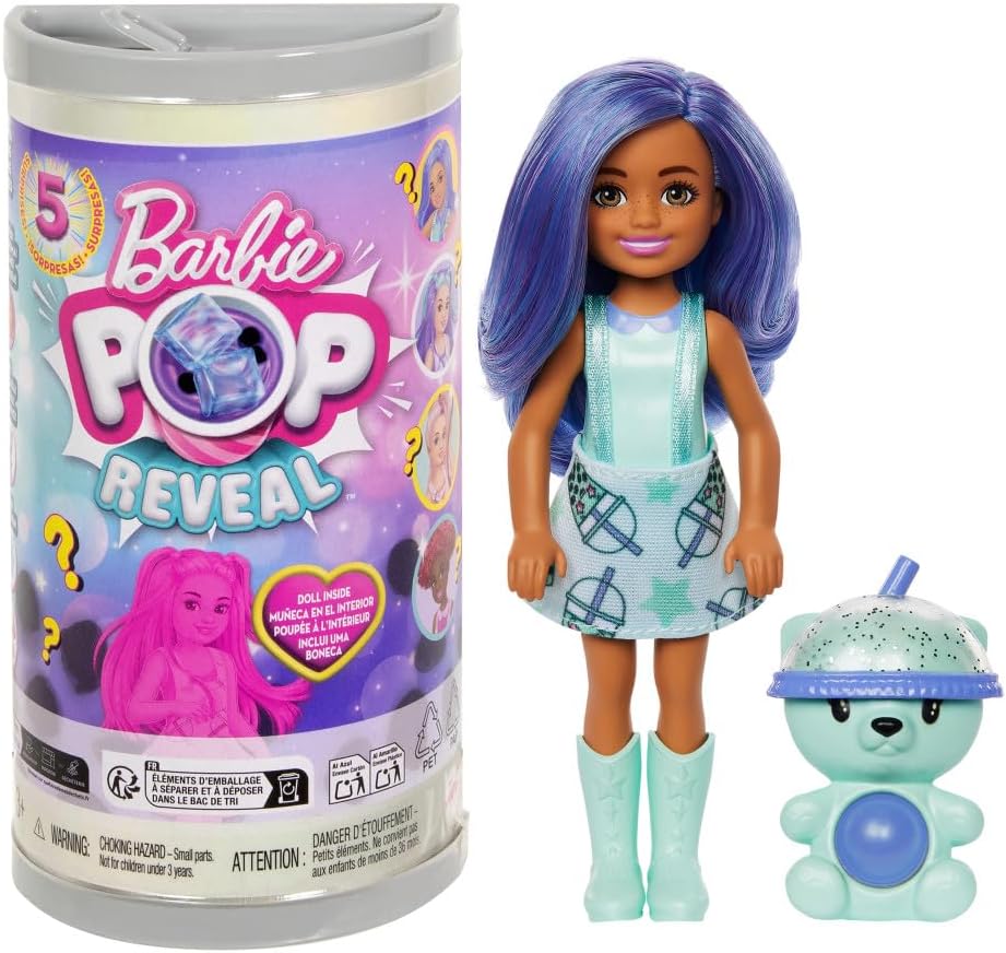 Barbie, Pop Reveal Muñeca Chelsea Boba Tea Sorpresa JCX93