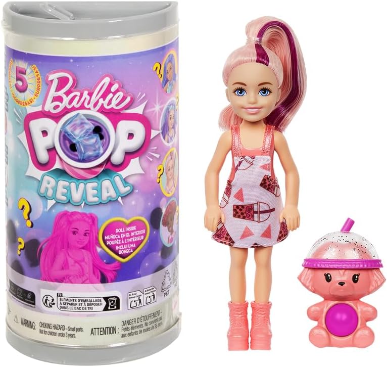 Barbie, Pop Reveal Muñeca Chelsea Boba Tea Sorpresa JCX93