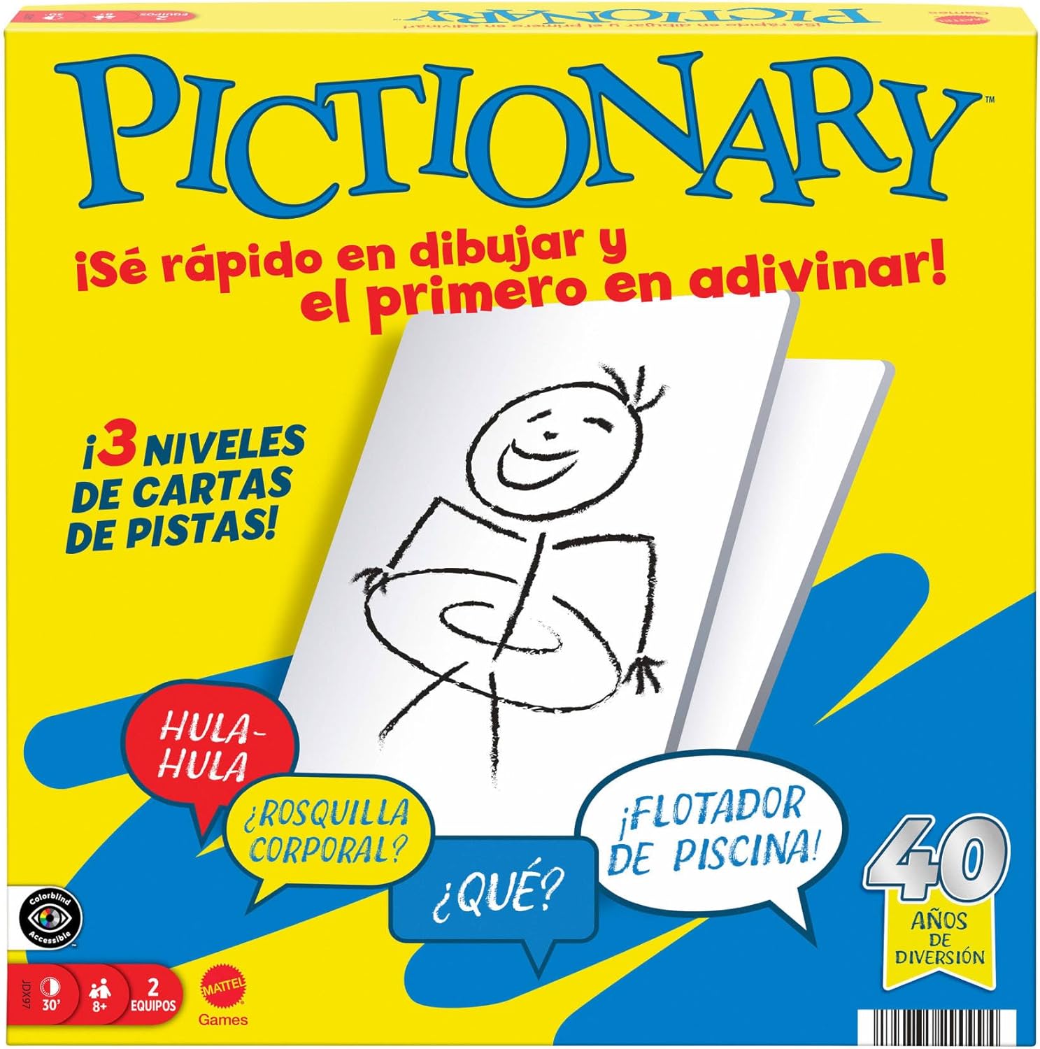 PICTIONARY JUEGO DE MESA ORIGINAL 40 ANIVERSARIO PARA NIÑOS  JDX97