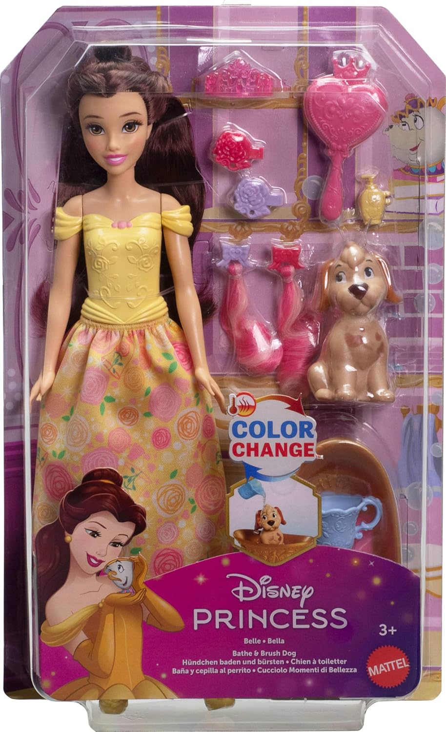 DISNEY PRINCESA SET DE JUEGO HORA DEL BAÑO CON BELLA  JFC42