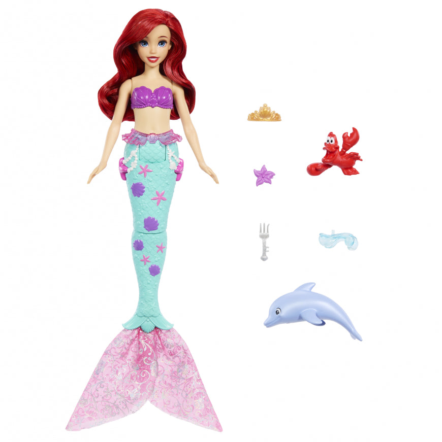 DISNEY PRINCESA SET DE JUEGO ARIEL CON DELFÍN Y SEBASTIÁN    JFC39