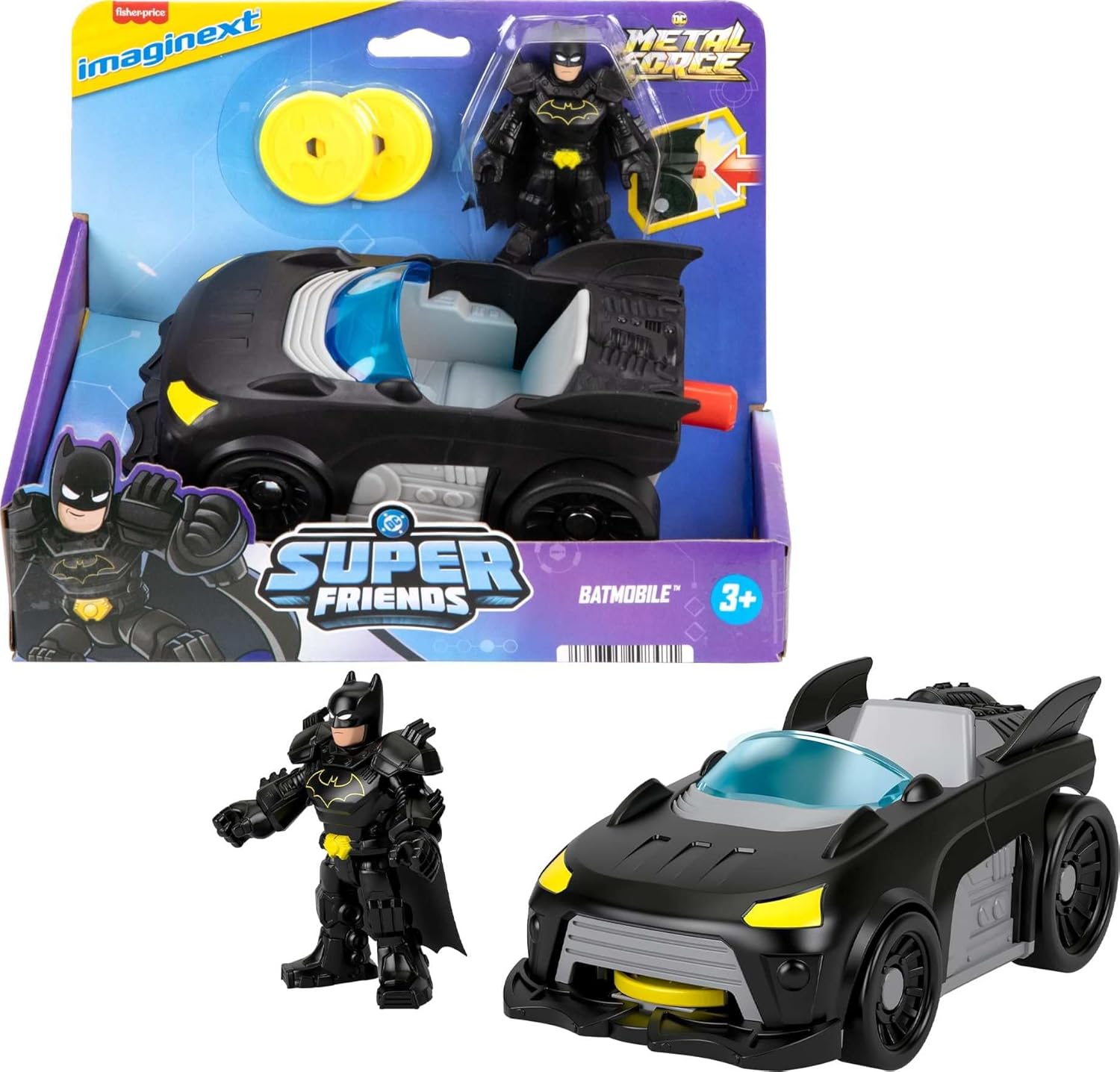 IMAGINEXT DC SUPER FRIENDS SET DE JUEGO BATMAN Y VEHÍCULO  JFJ68