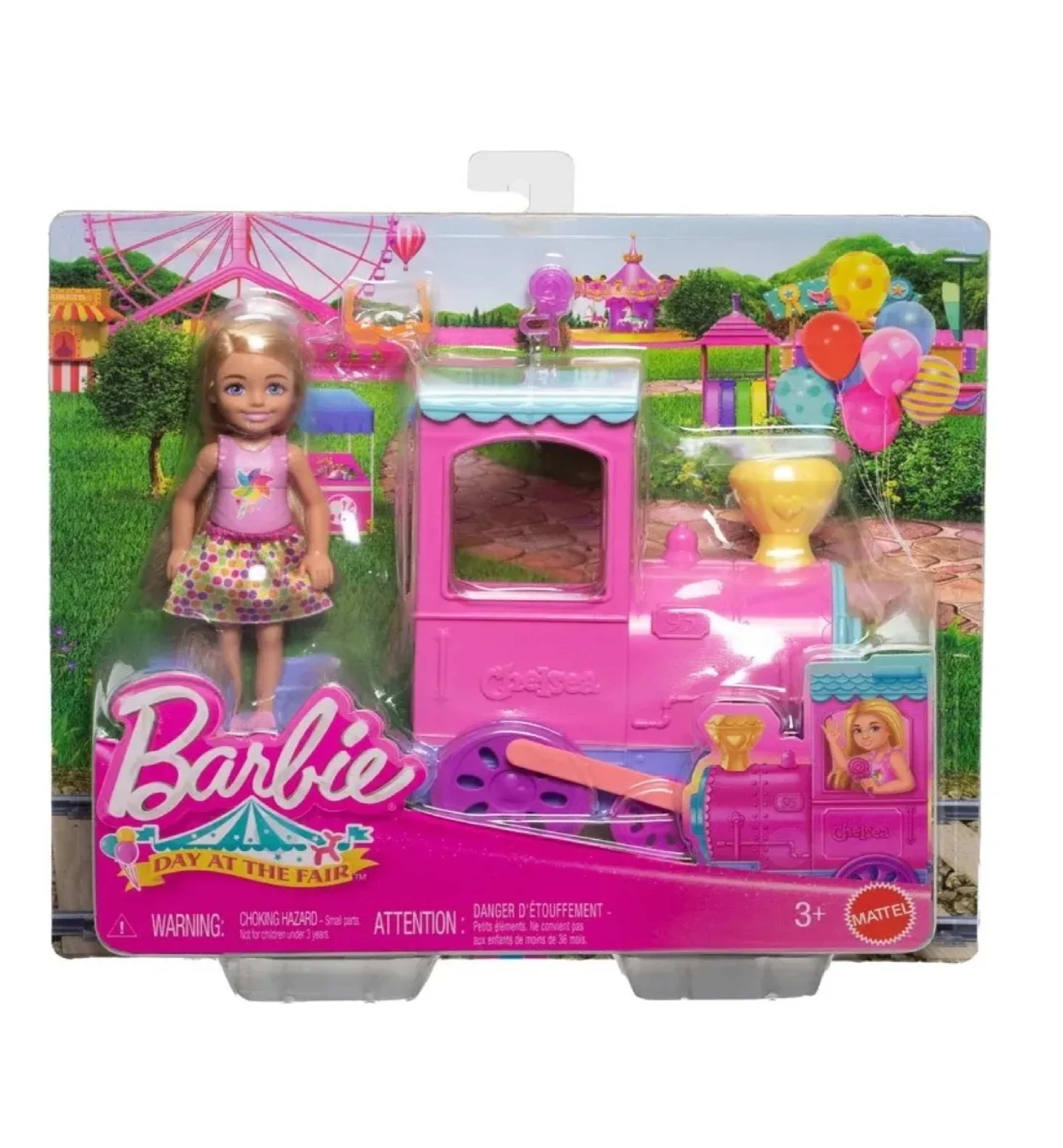 BARBIE SET DE JUEGO CHELSEA CON TREN DE CARNAVAL  JFL60