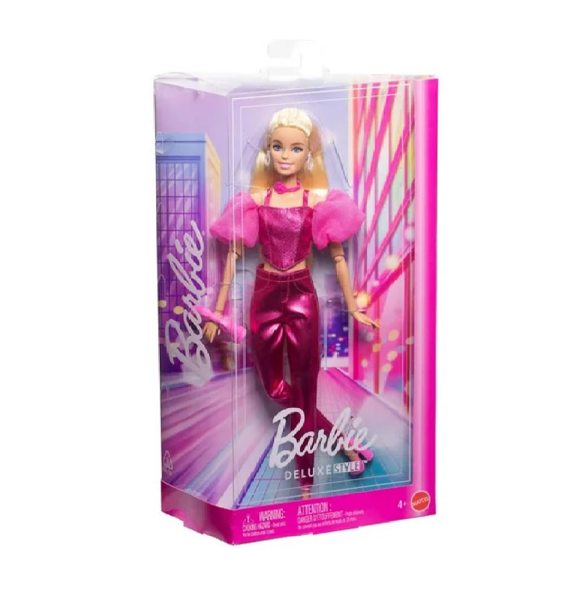 BARBIE FASHIONISTA MUÑECA CON CABELLO RUBIO Y CONJUNTO ROSA  JFP40