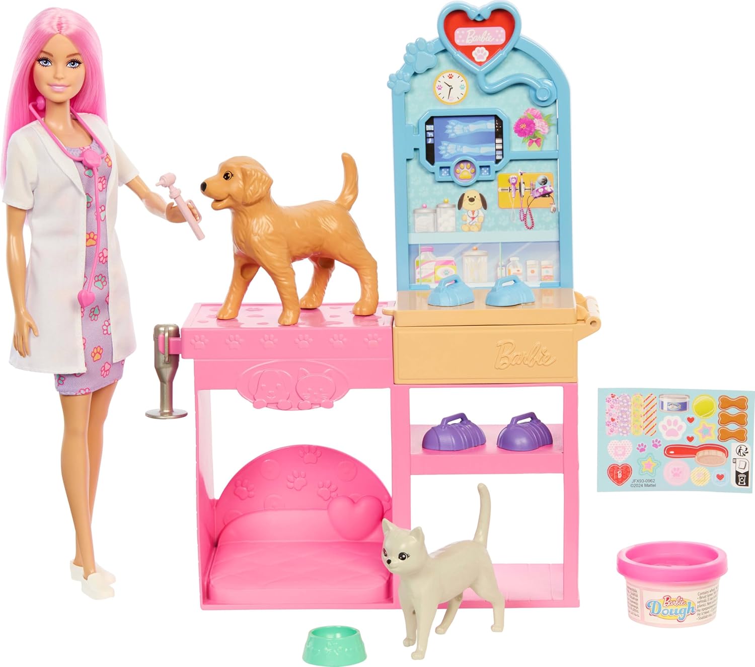 BARBIE VETERINARIA PROFESIONES MUÑECA MASCOTAS ACCESORIOS 4  JFX93