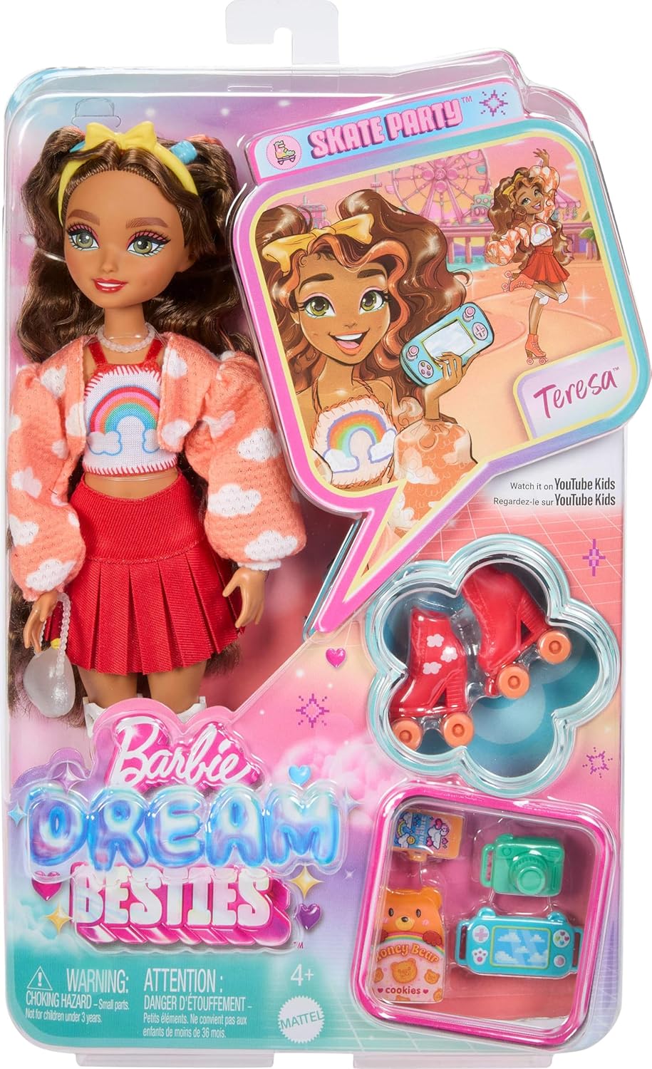 BARBIE DREAM BESTIES MUÑECA TERESA PATINADORA CON ACCESORIOS  JFX98