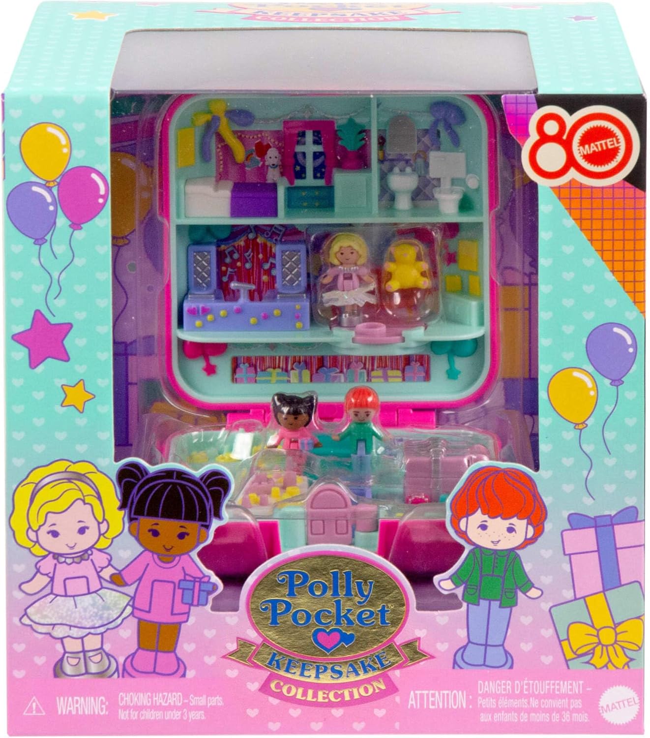 POLLY POCKET COLLECTOR SET DE COLECCIÓN COMPACTO MATTEL 80TH  JGK22