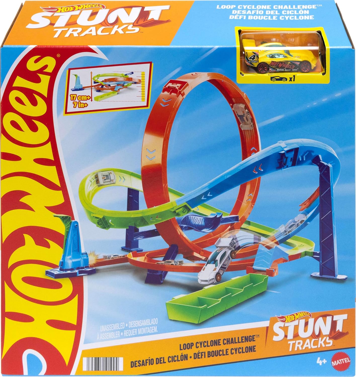 Hot Wheels Stunt Pista De Acrobacias Lanza Y Choca JHK73
