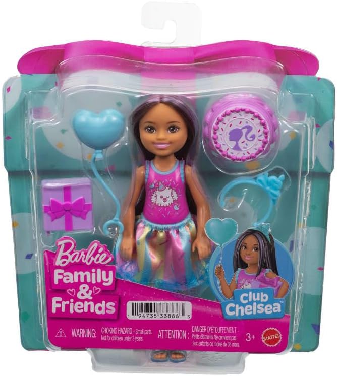 BARBIE MUÑECA CHELSEA CUMPLEAÑERA FALDA AZUL JJB38
