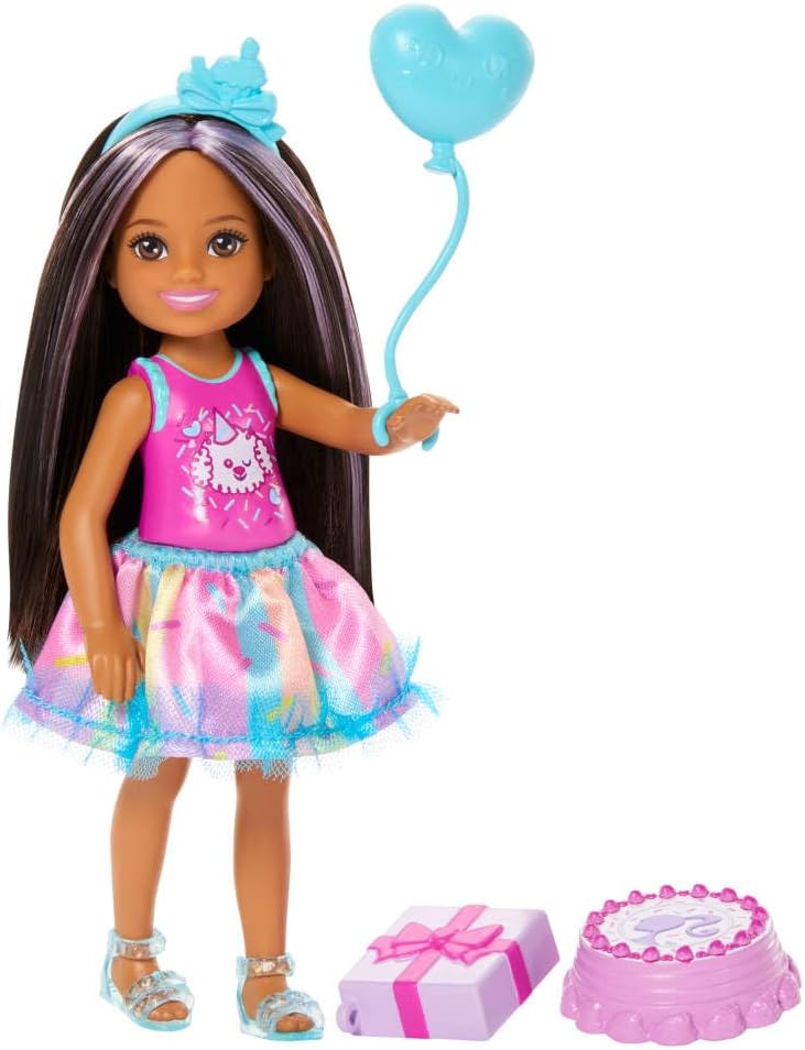 BARBIE MUÑECA CHELSEA CUMPLEAÑERA FALDA AZUL JJB38