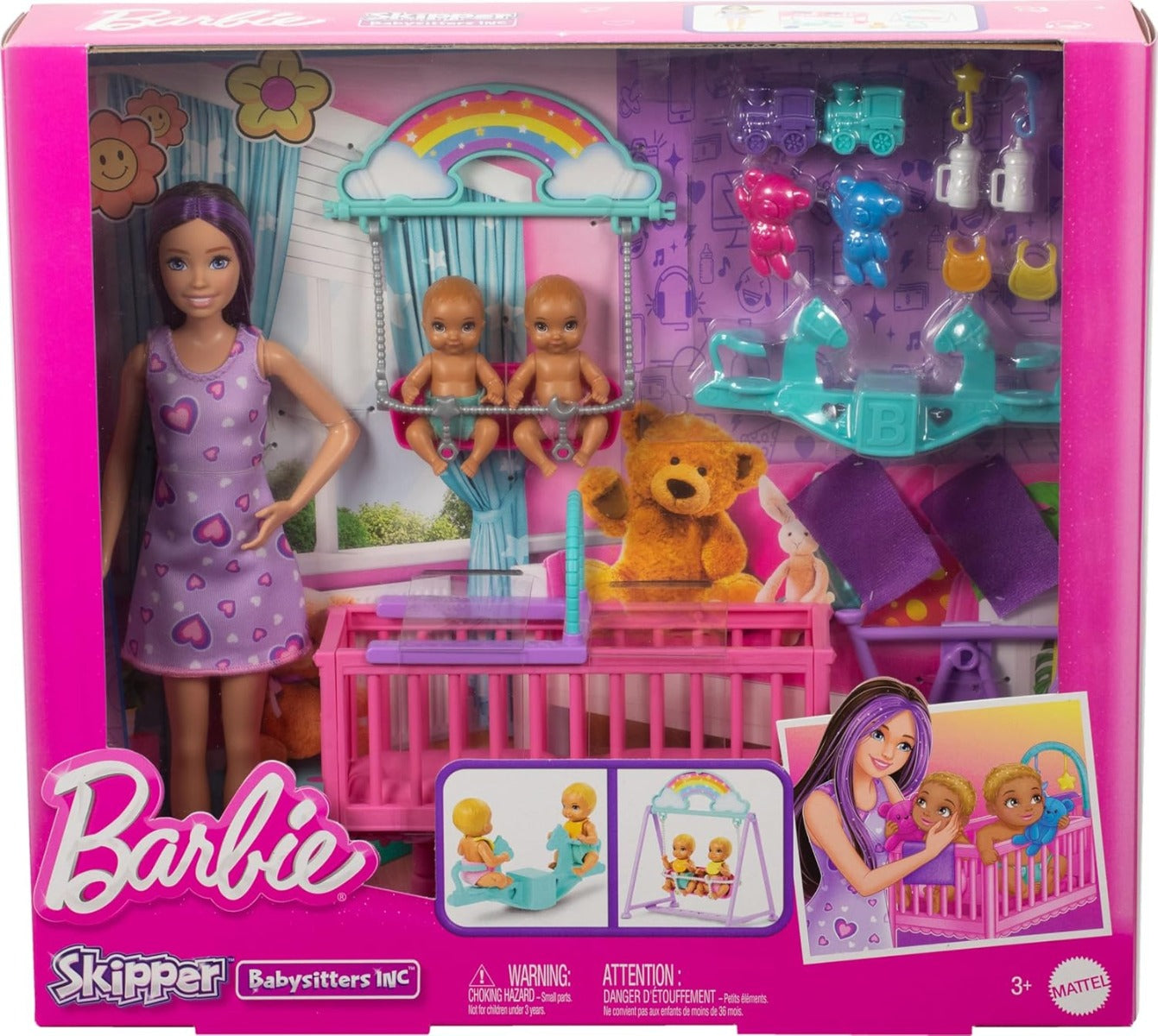 Barbie Set de Juego Skipper Cuidado de Gemelos HXM99