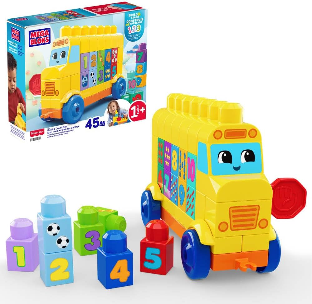 Mega Bloks Autobús de Números Arma y Cuenta