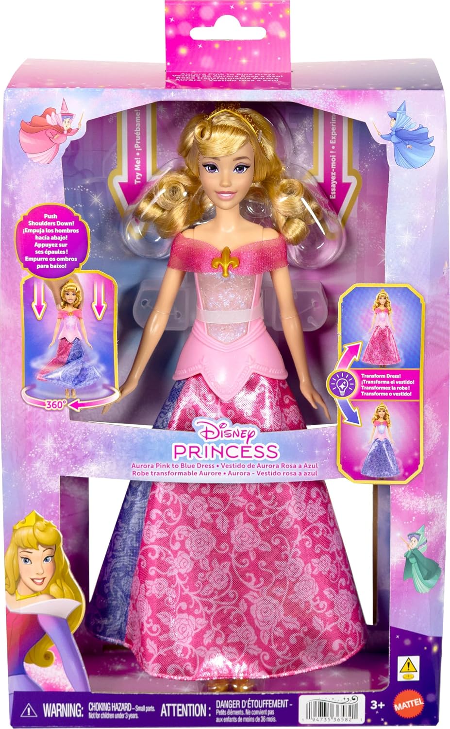DP AURORA CON VESTIDO TRANSFORMABLE Y LUCES  JLK24