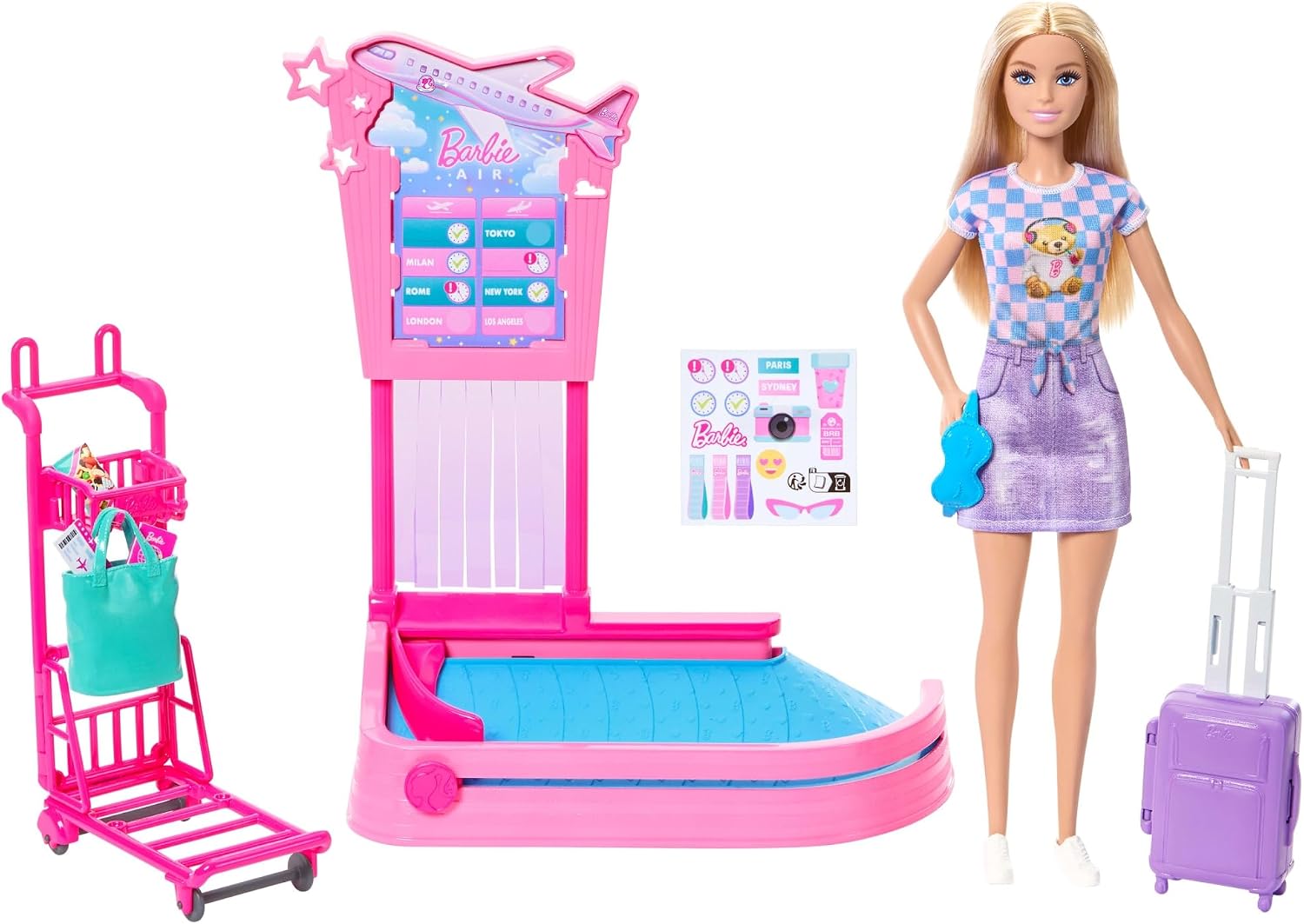 Barbie  Set de Juego con Muñeca Aventuras de Viaje  JMJ49