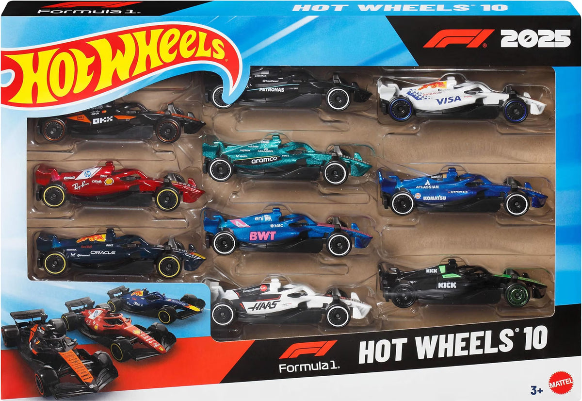 HW DIECAST PAQUETE DE 10 AUTOS F1  JMM24