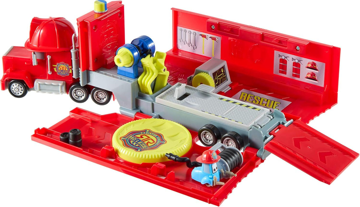 CARS DE DISNEY Y PIXAR PISTA DE JUGUETE PLAYSET MACK CENTRO DE COMMANDO Y RESCATE MÓVILJMT58