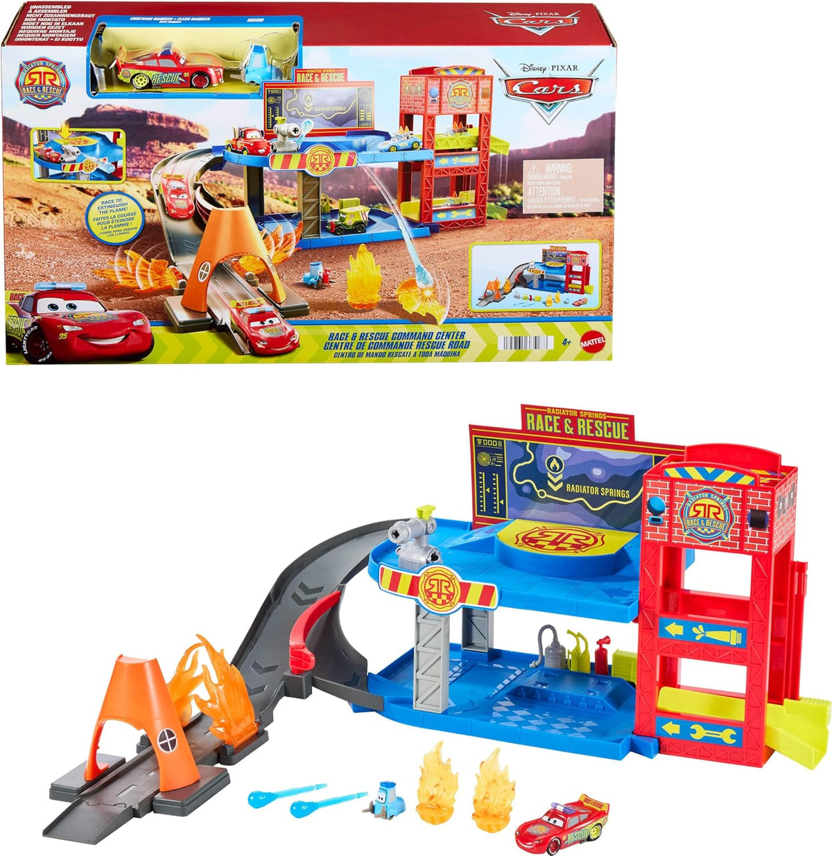 CARS DISNEY Y PIXAR PISTA DE JUGUETE PLAYSET CENTRO DE COMMANDO Y RESCATE JMT59