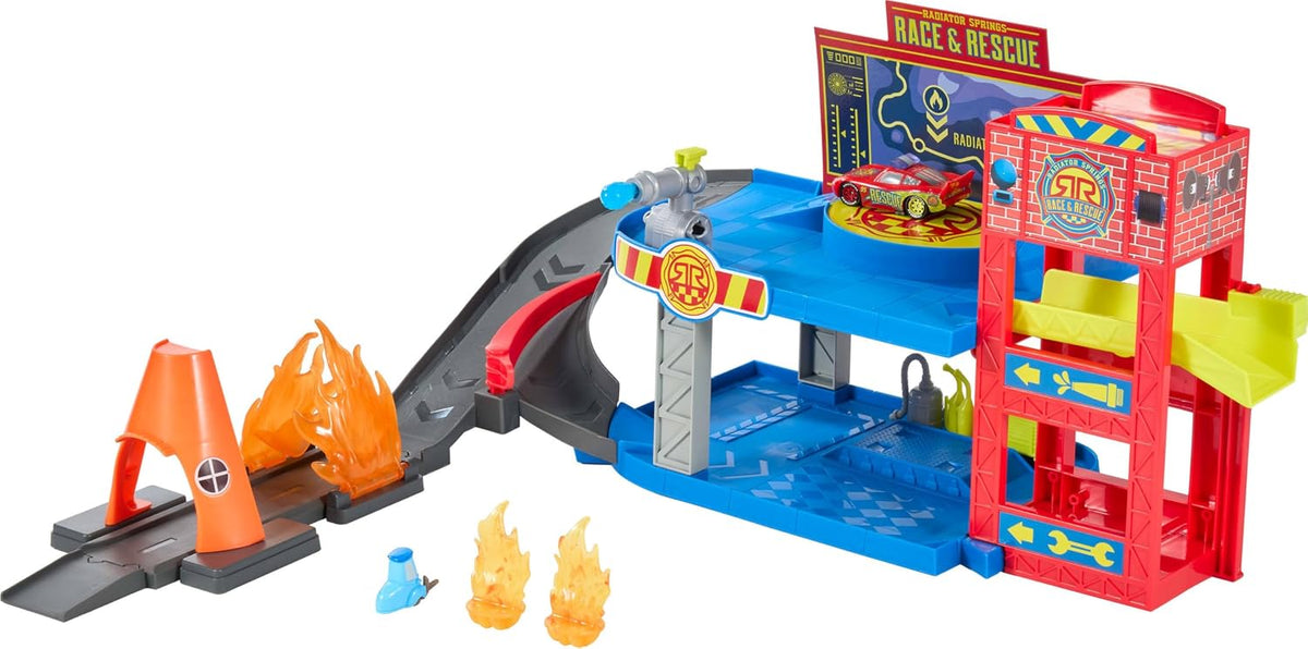 CARS DISNEY Y PIXAR PISTA DE JUGUETE PLAYSET CENTRO DE COMMANDO Y RESCATE JMT59