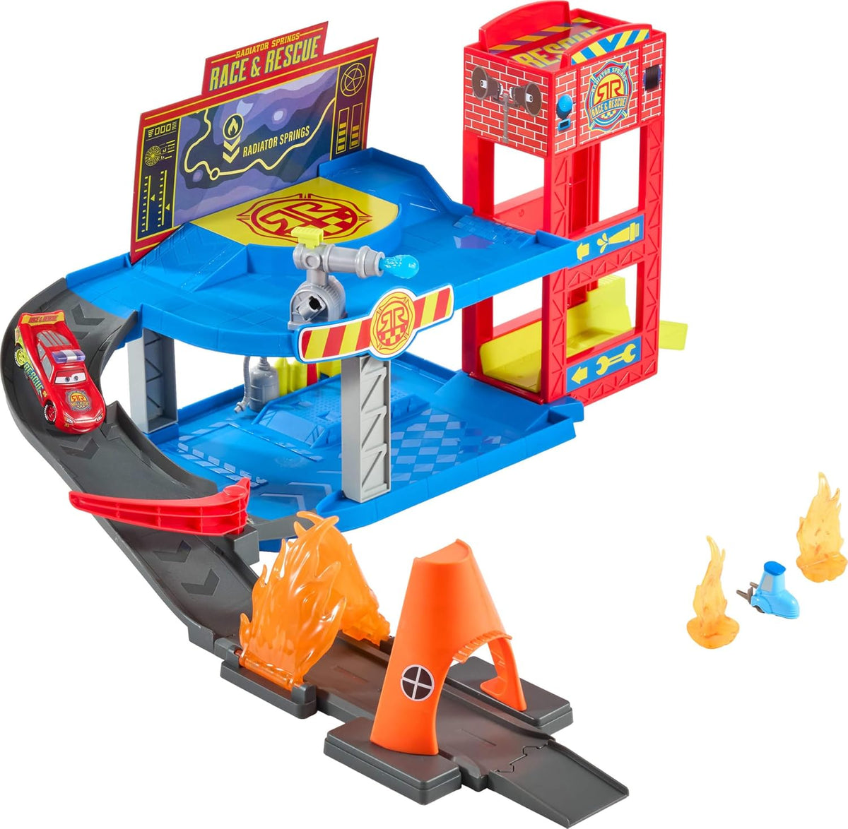 CARS DISNEY Y PIXAR PISTA DE JUGUETE PLAYSET CENTRO DE COMMANDO Y RESCATE JMT59