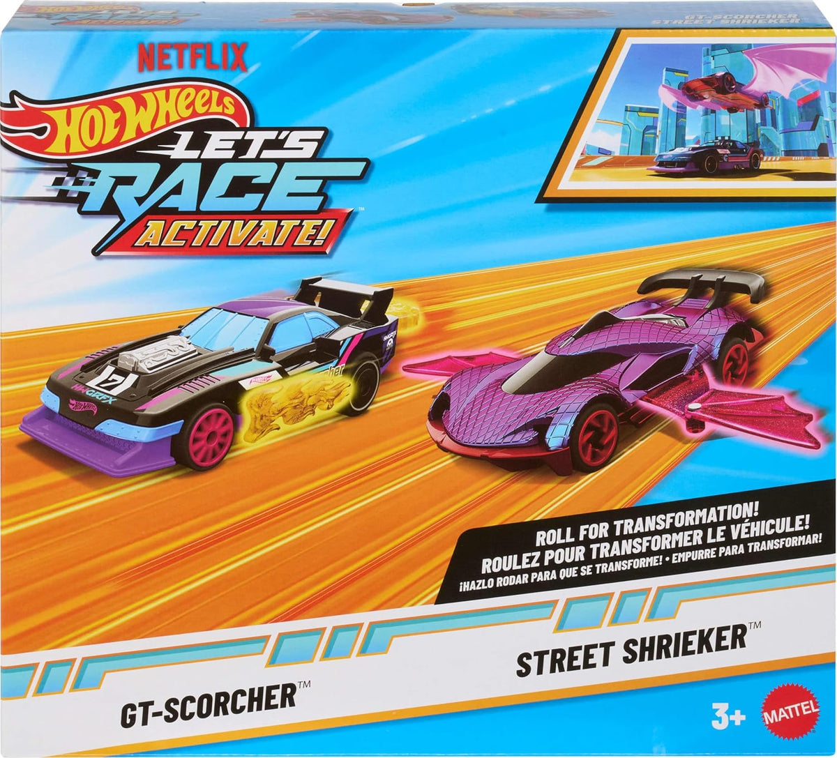 HW DIECAST PAQUETE DE 2 AUTOS LETS RACE ACTIVATE  JNB32