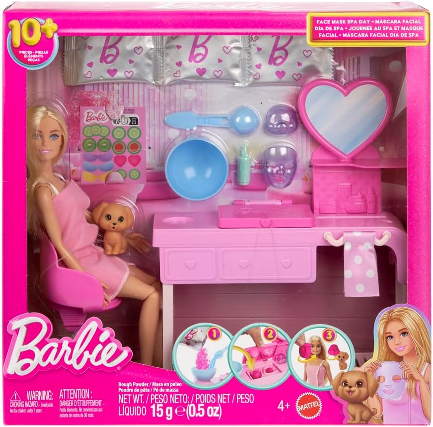 BARBIE FASHION & BEAUTY SET JUEGO DÍA SPA Y MASCARILLAS  HYV31