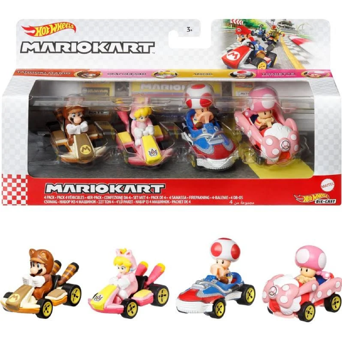 HW MARIO KART DIE CAST 4 PACK ASST