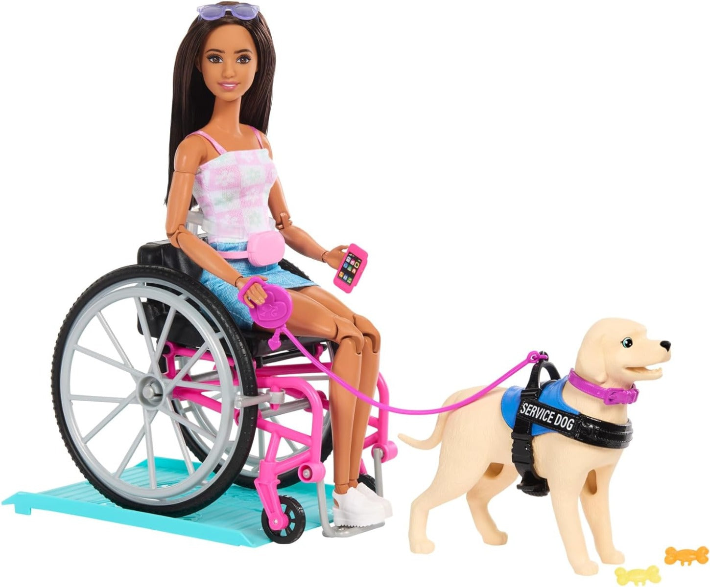 Barbie Doll in Wheelchair with Service Dog HJY85