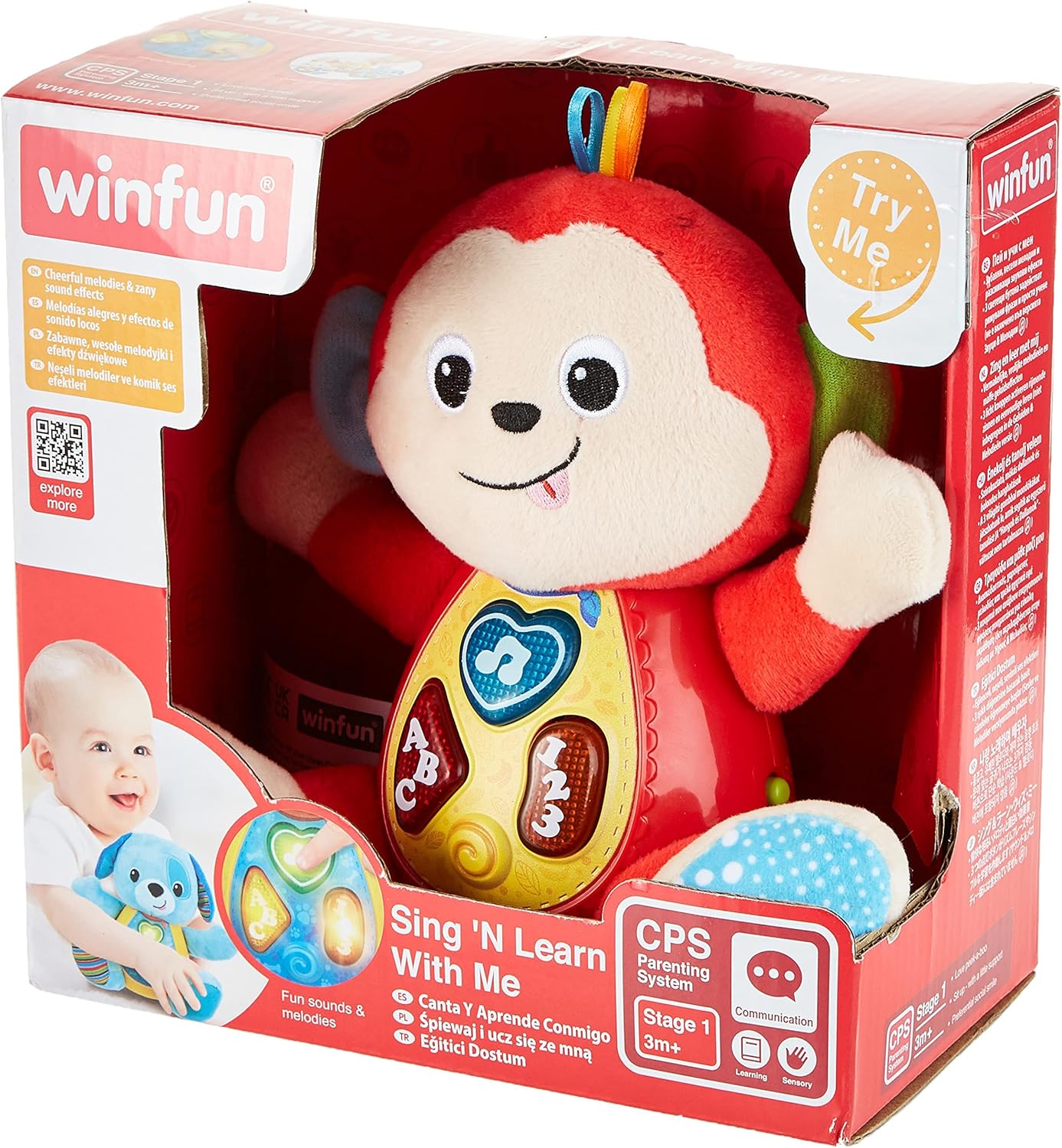 JC TOYS PELUCHE CANTA Y APRENDE CHANGUITO