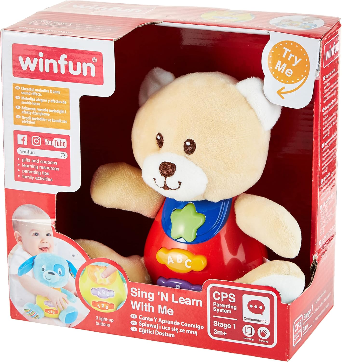 JC TOYS PELUCHE CANTA Y APRENDE OSITO