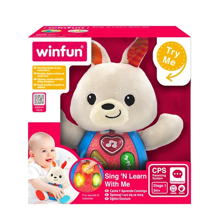 Winfun Baby Plush Toy with Lights and Sounds Rabbit