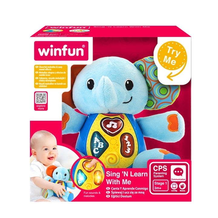 Winfun Baby Plush Toy with Lights and Sounds Elephant