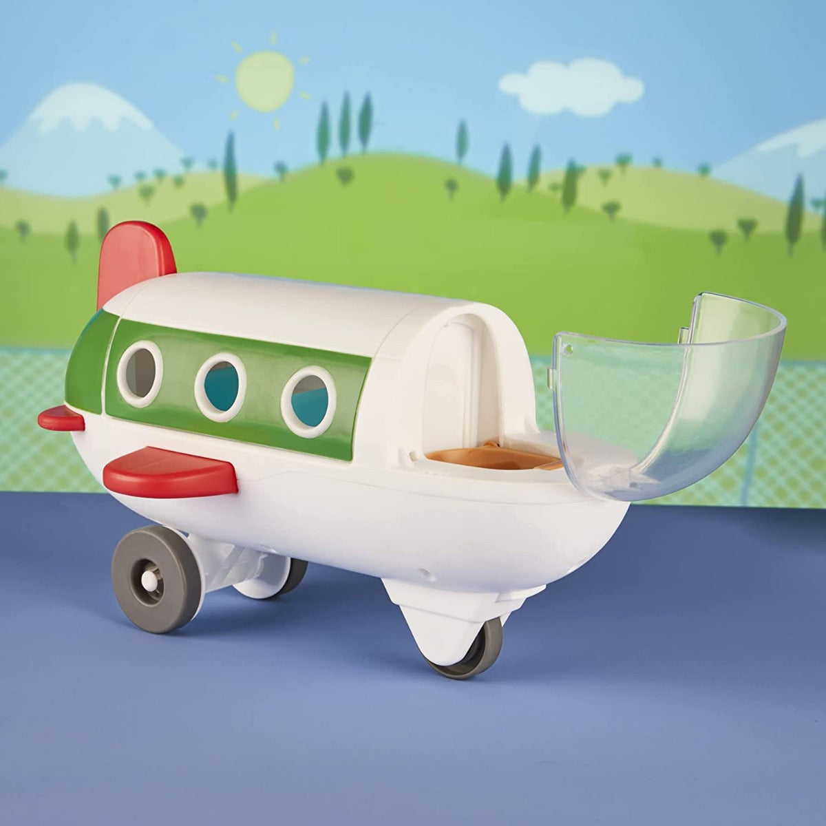 Peppa Pig travels by plane