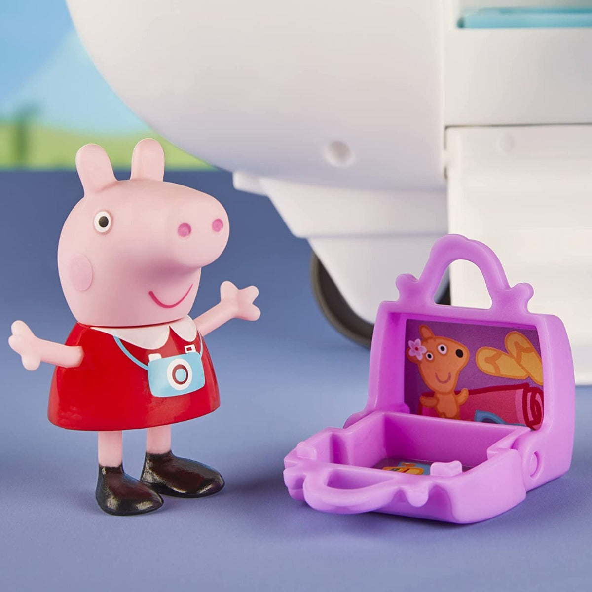 Peppa Pig travels by plane