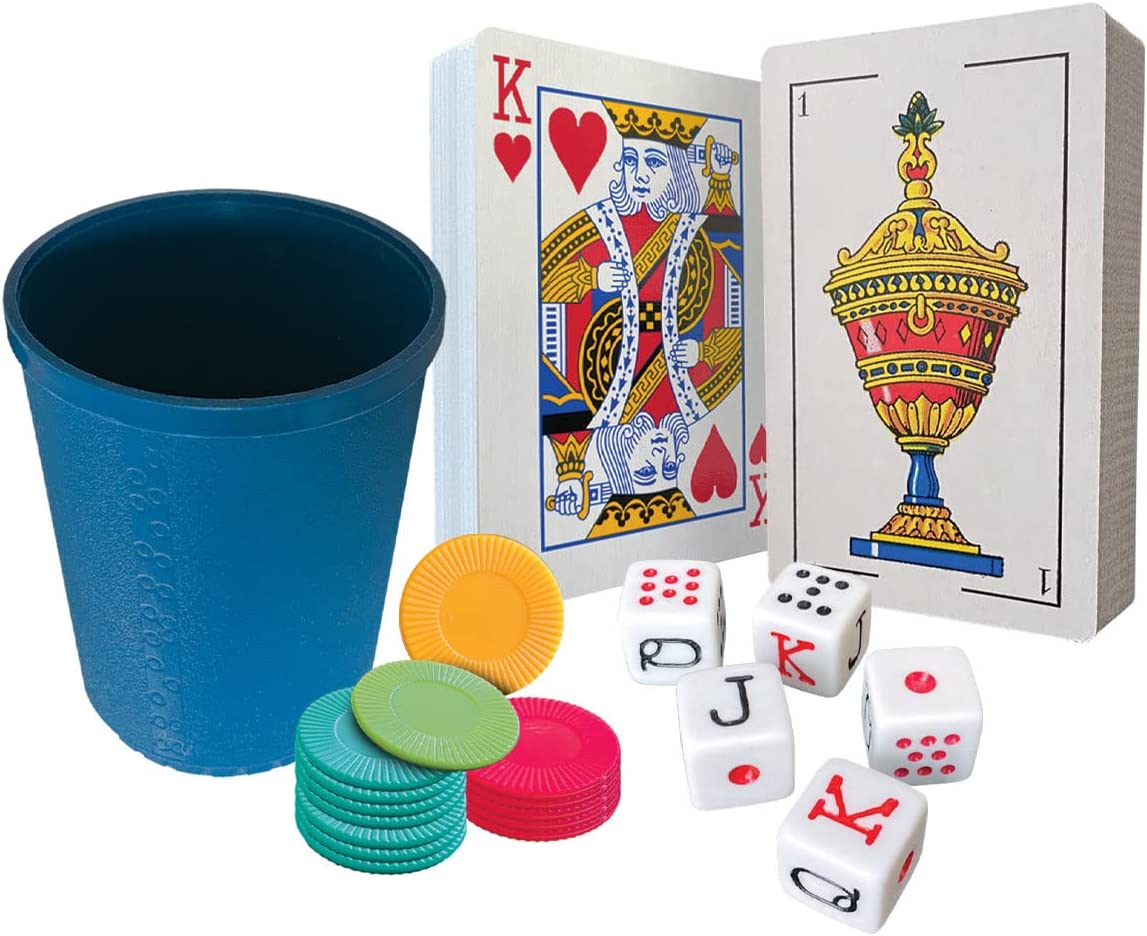 Novelty, Set de Juegos Cubilete y Barajas Foil