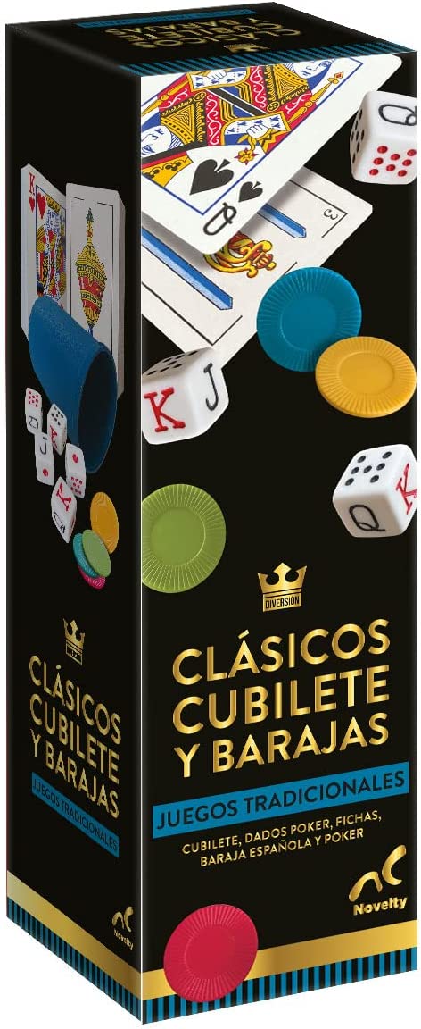 Novelty, Set de Juegos Cubilete y Barajas Foil