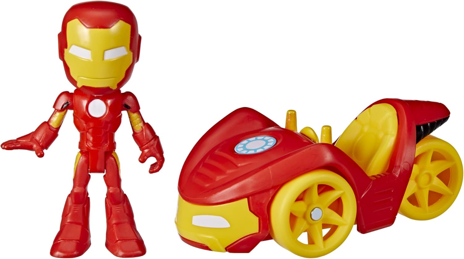 Marvel Spidey and His Amazing Friends Iron Man Figure and Hot Rod Vehicle F9346