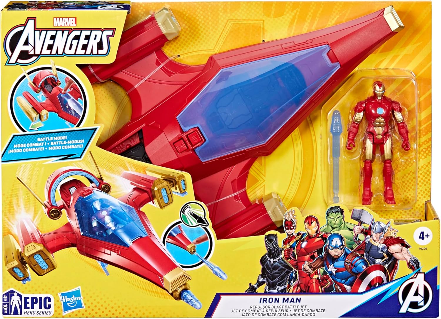 Avengers Epic Hero Series Iron Man Fighter Jet F9329