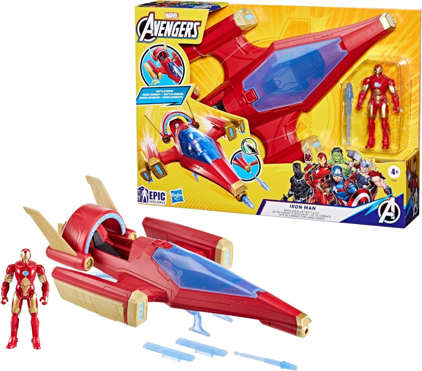 Avengers Epic Hero Series Iron Man Fighter Jet F9329