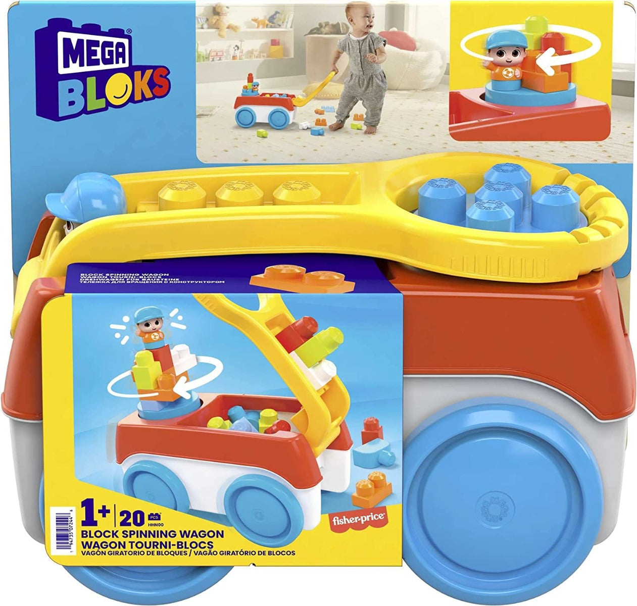 MEGA PRESCHOOL BLOCK SPINNING CAR HHN00