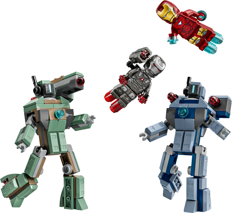 SUPER HEROES IRON MAN Y MaQUINA DE GUERRA VS. DRONES DE HAMMER 76320
