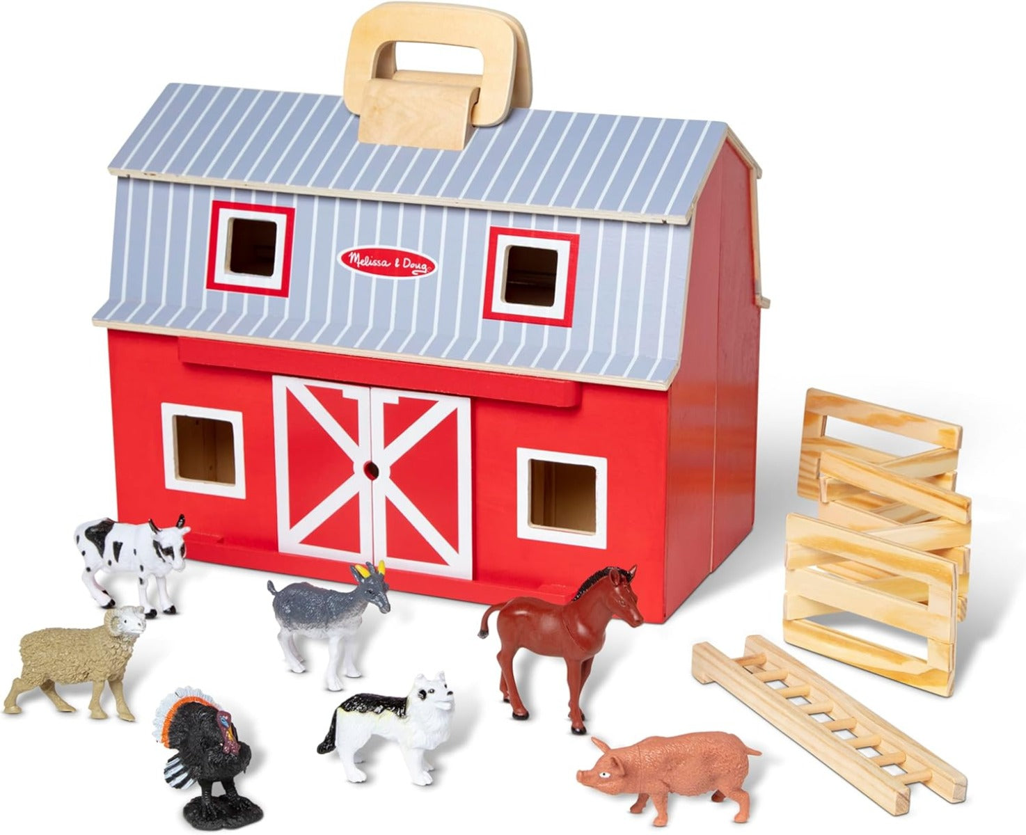 Melissa &amp; Doug Portable Folding Wooden Stable