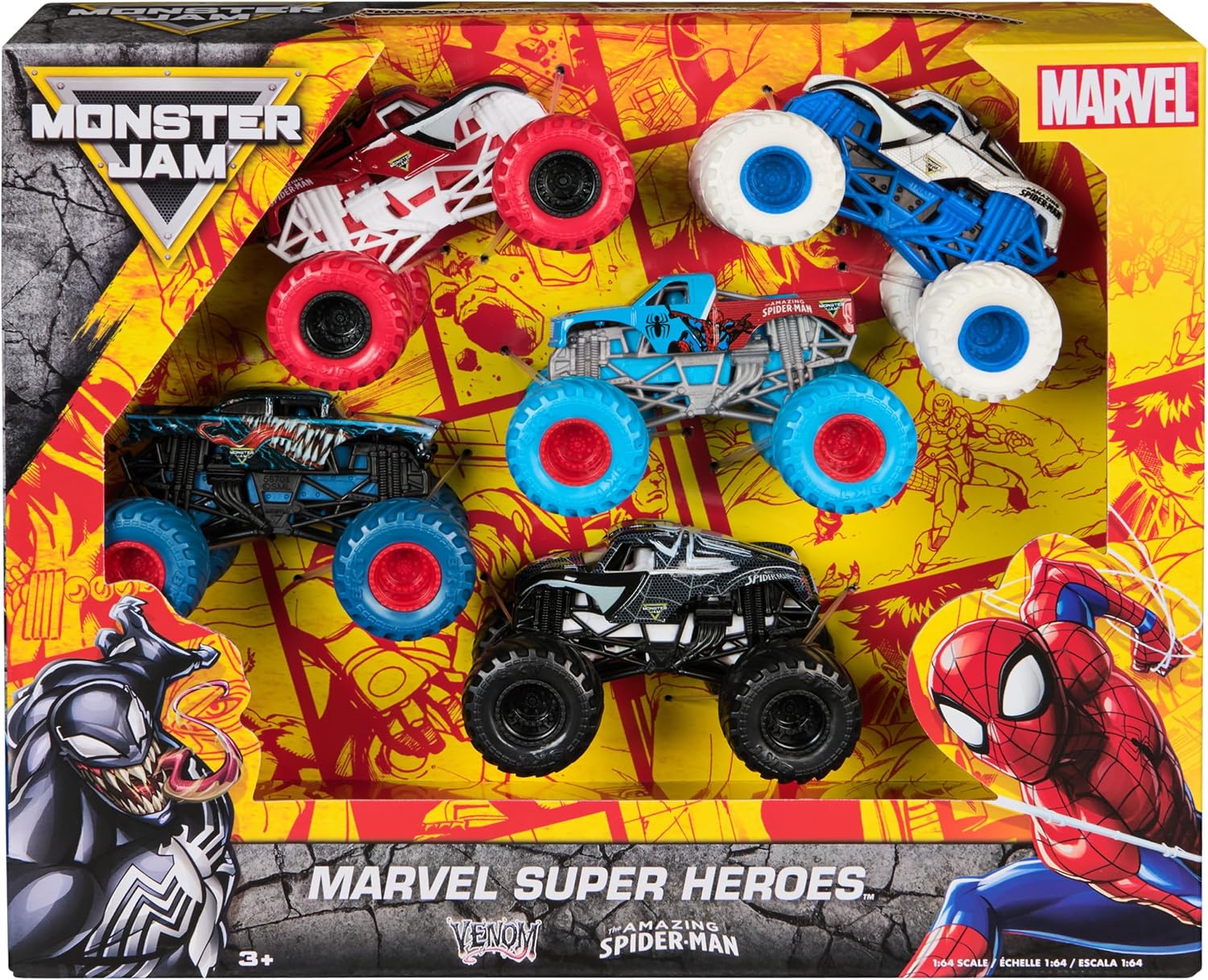 MONSTER JAM 5 PACK MARVEL SPIDER-MAN 1:64
