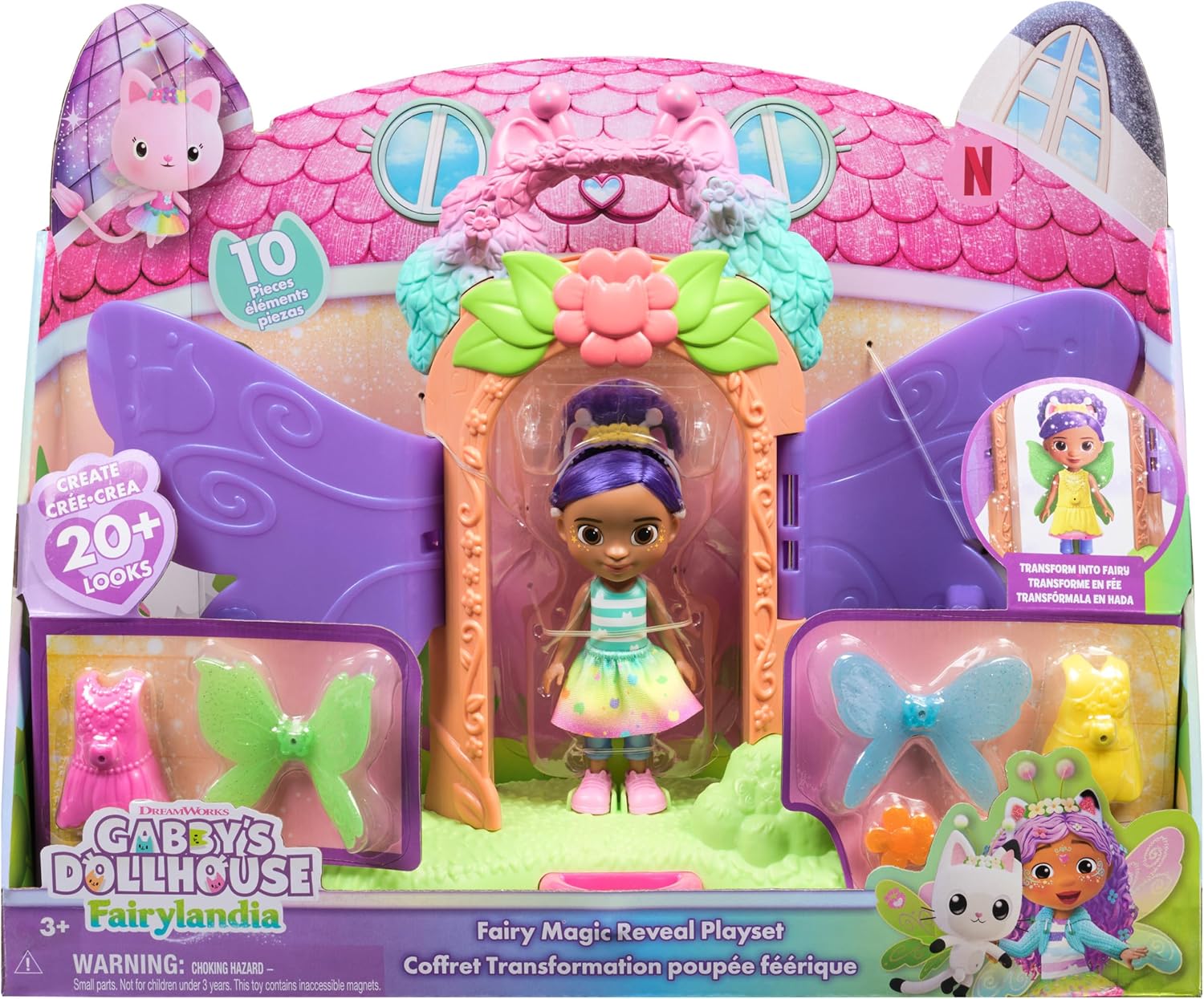 GABBY  DOLLHOUSE  SET DE JUEGO DE HADAS FAIRYLANDIA CON TRANSFORMACIËN