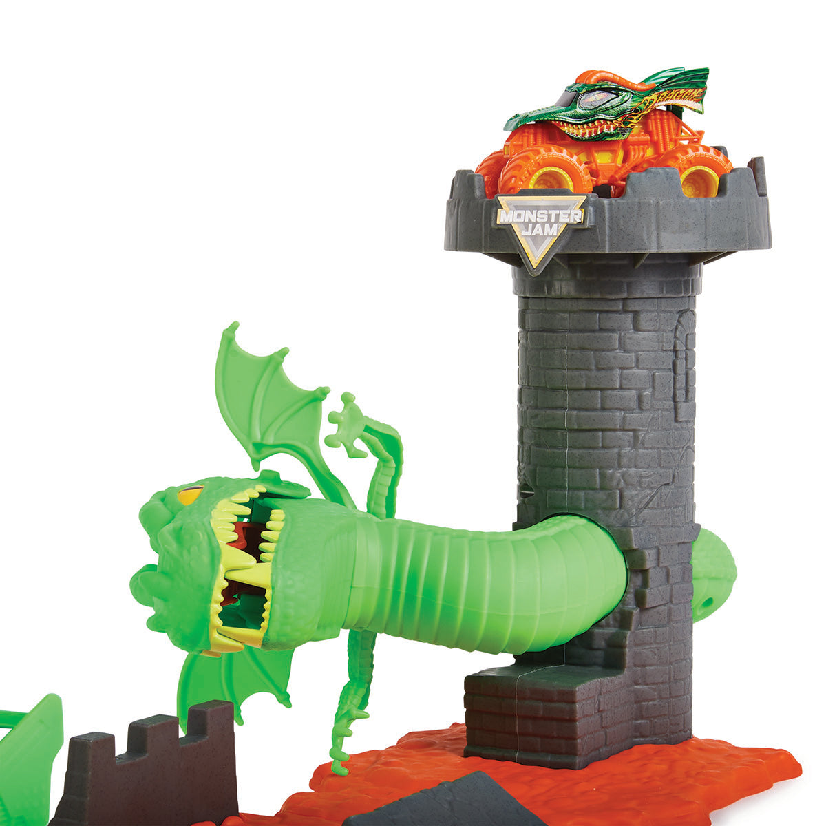 Monster Jam Duel Dragon Playset with Exclusive 1:64 Scale Dragon Monster Truck