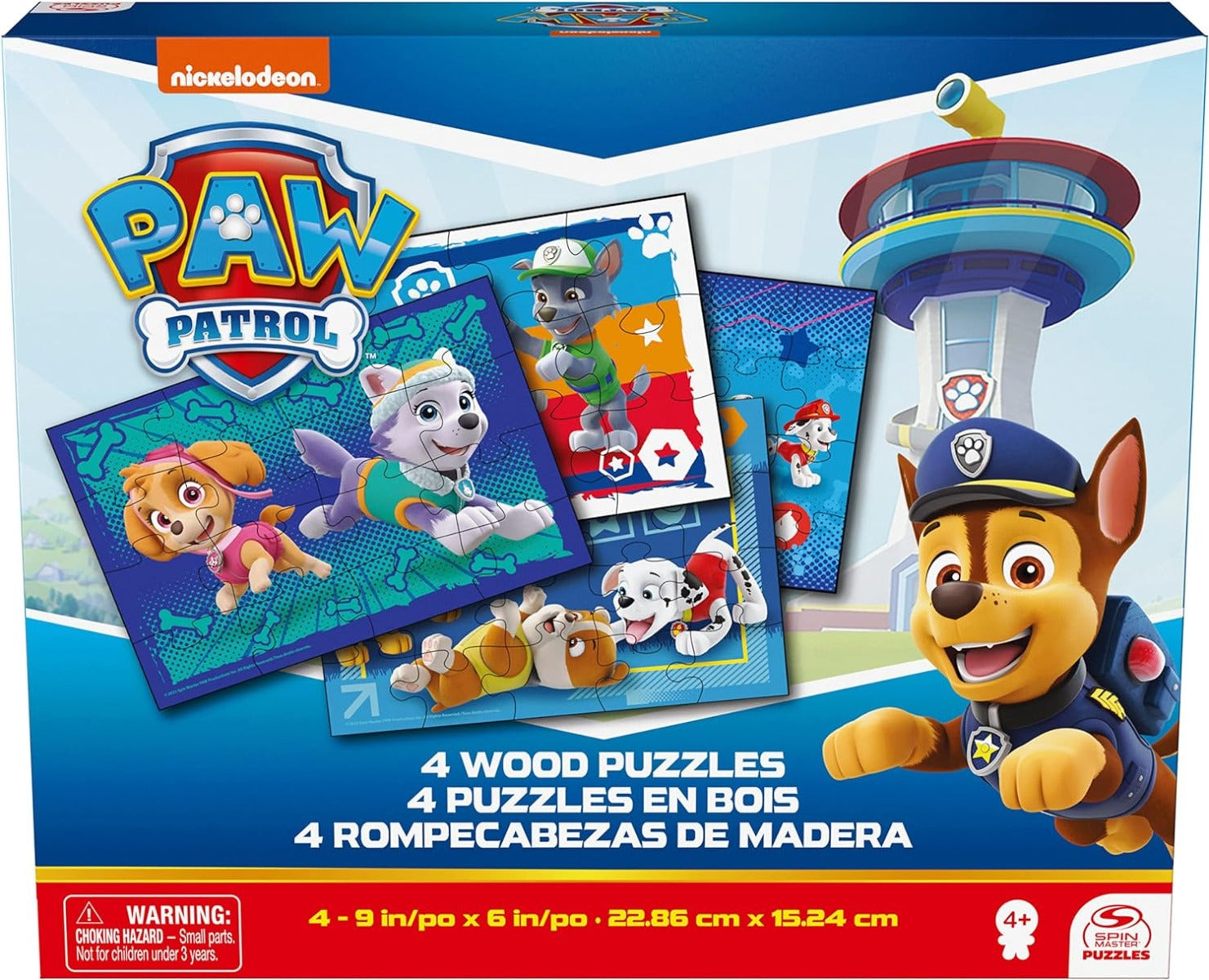 Paw Patrol 4 Pack Wooden Puzzles