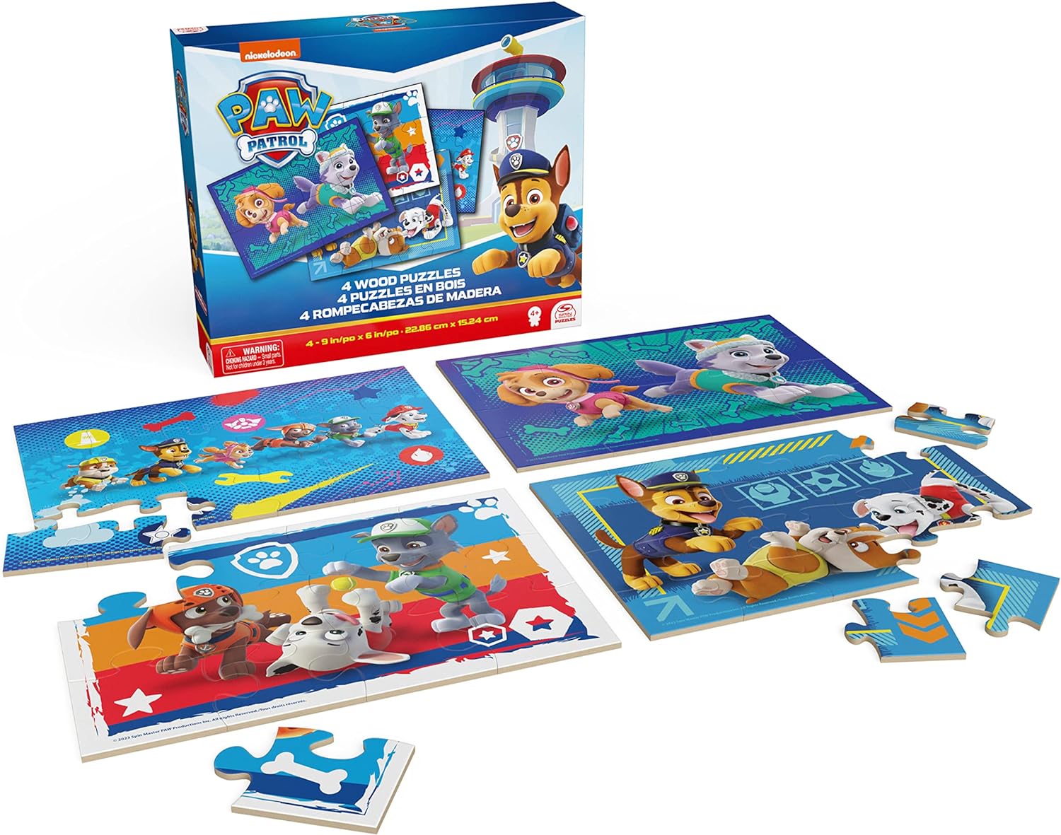 Paw Patrol 4 Pack Wooden Puzzles